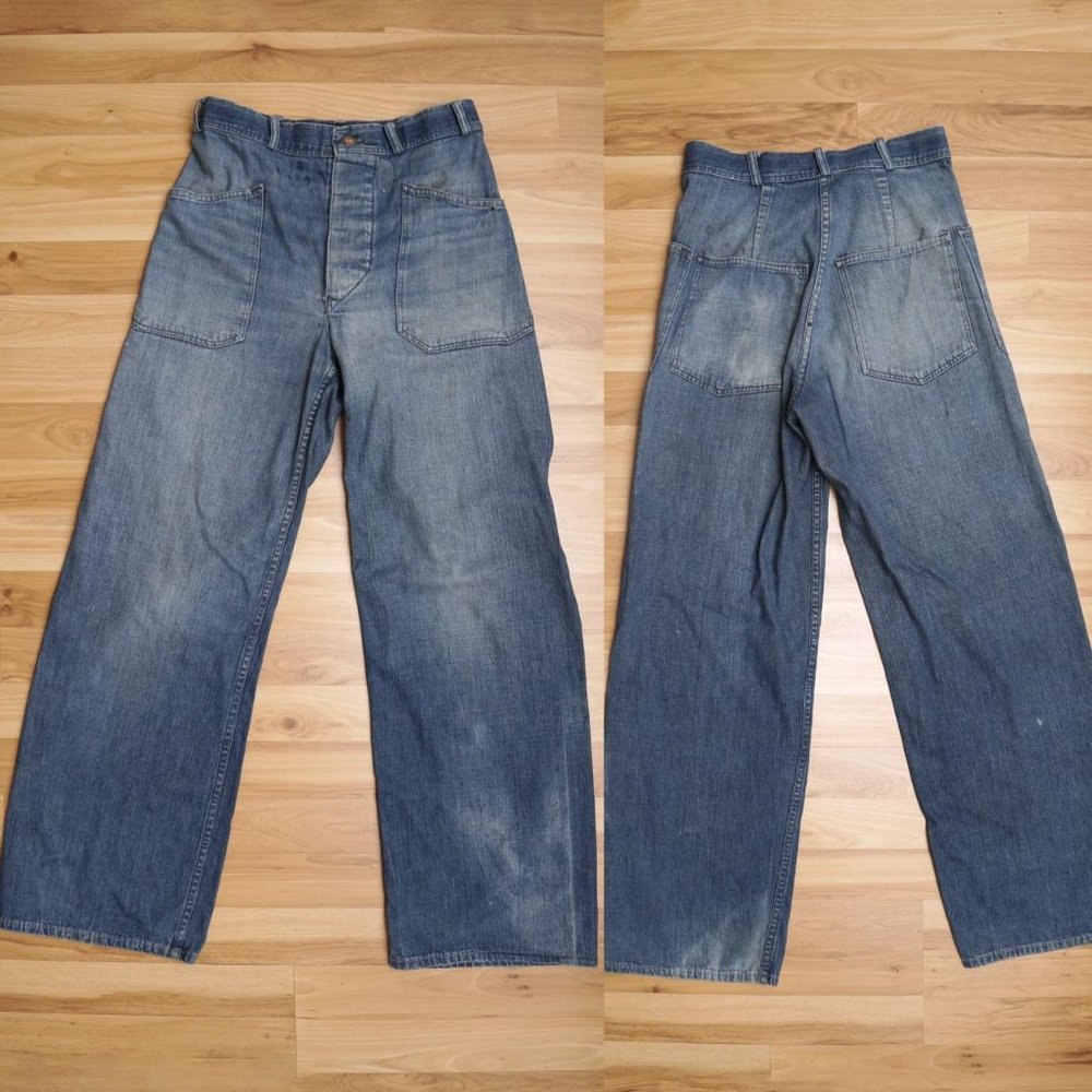 40s / 1940s WWII USN Navy Dungarees Vintage